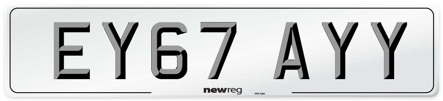 EY67 AYY Number Plate from New Reg